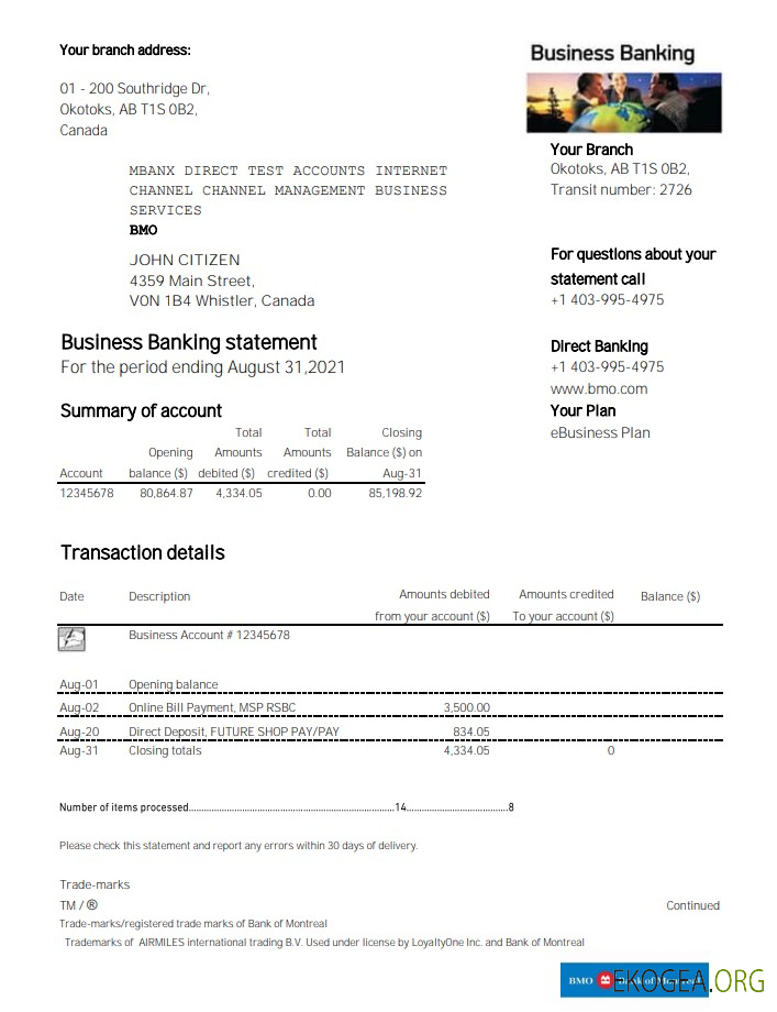 Canada BMO Banque de Montréal